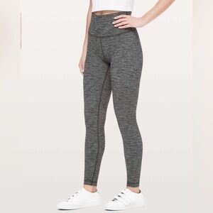 Lululemon • Women's Gray Knit Stretch Wunder Under High-Waisted Leggings 8 NWOT